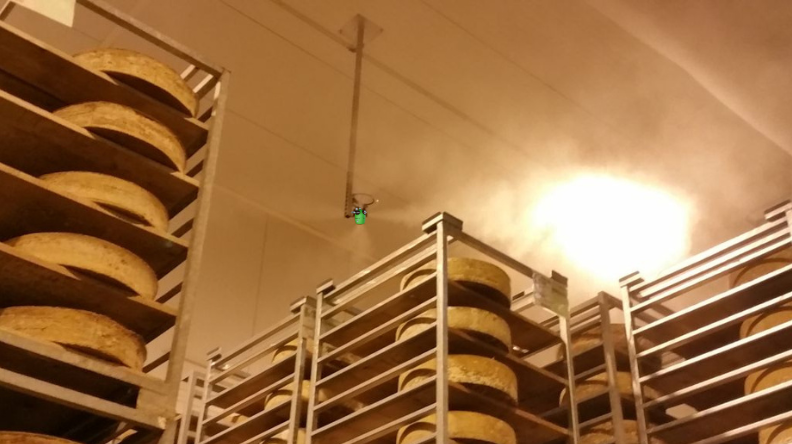 AKIMist® "E" dans une chambre froide d'affinage de fromages.